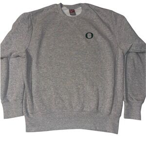 Nike Team Oregon Ducks Crewneck Sweatshirt Mens Medium Gray Fleece Pullover